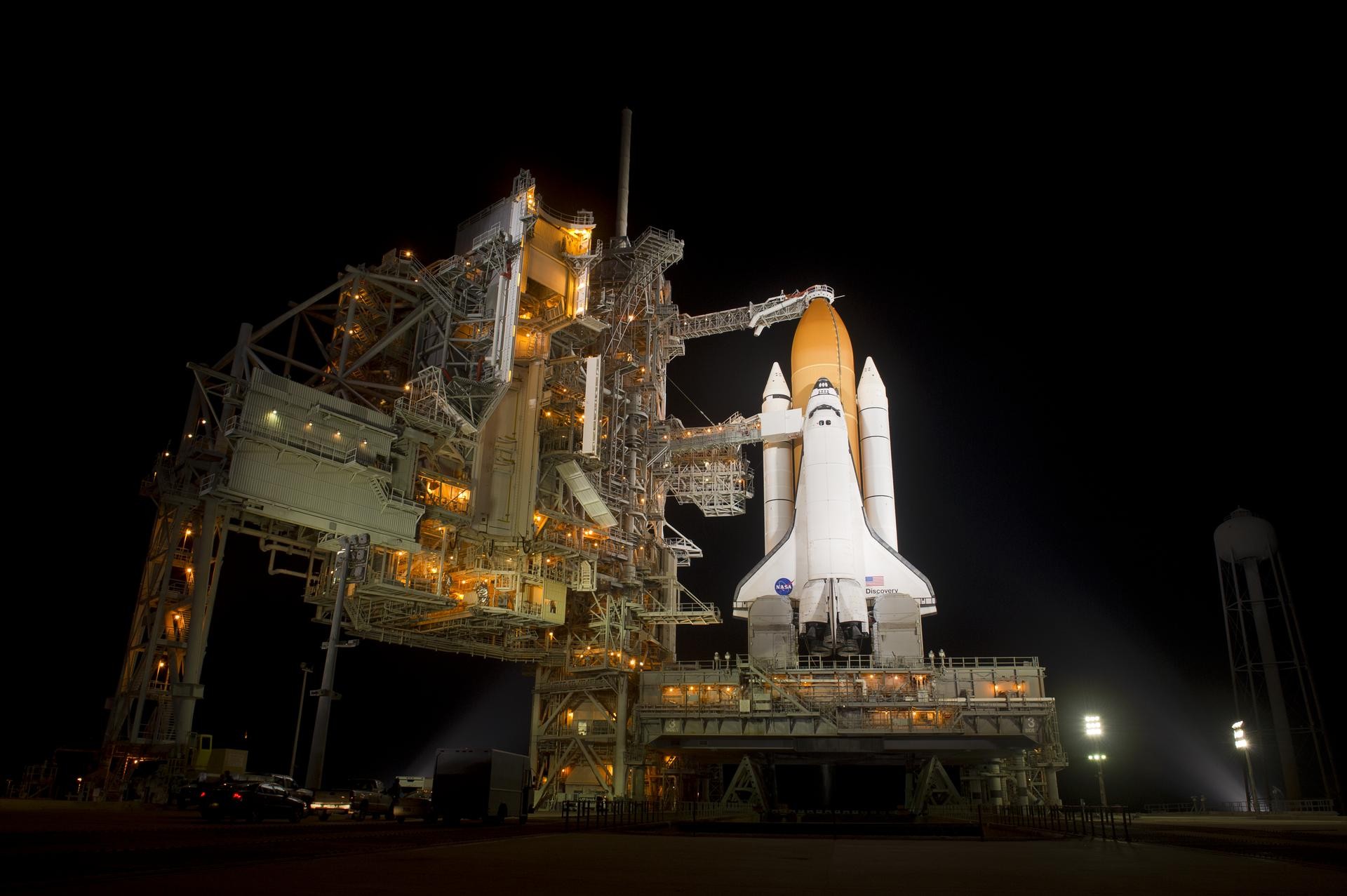 Space Shuttle Discovery deploying Hubble Space Telescope