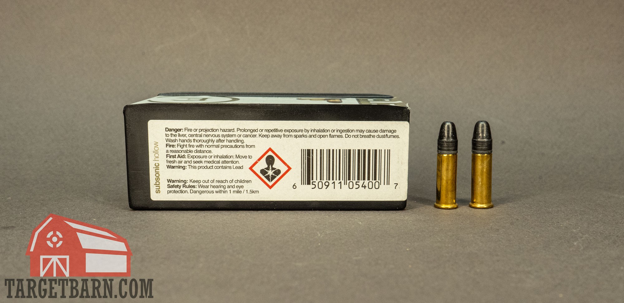 warning label on a box of eley 22lr ammo