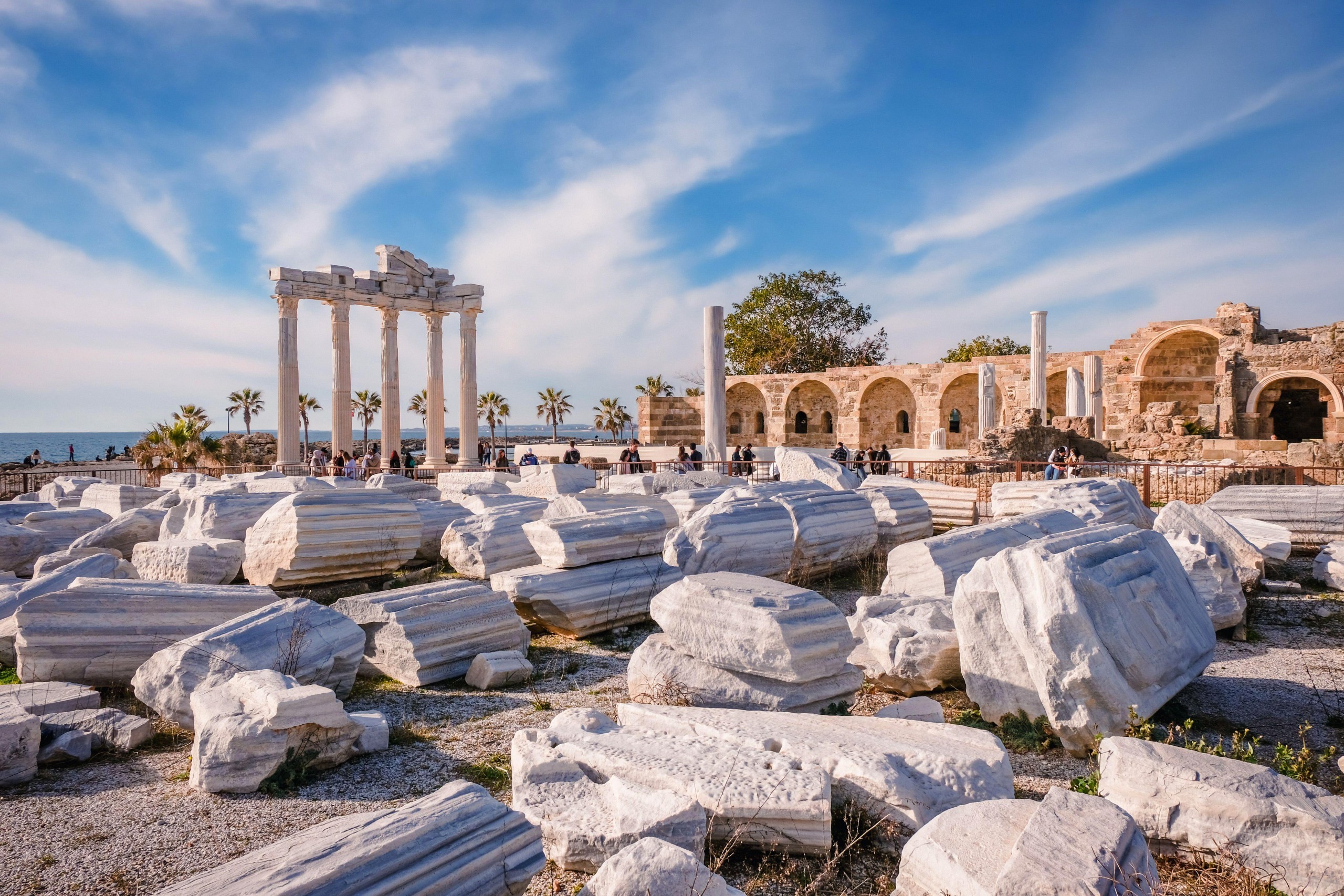 Apollon Temple in Side, Turkey, which has not been affected by wildfires