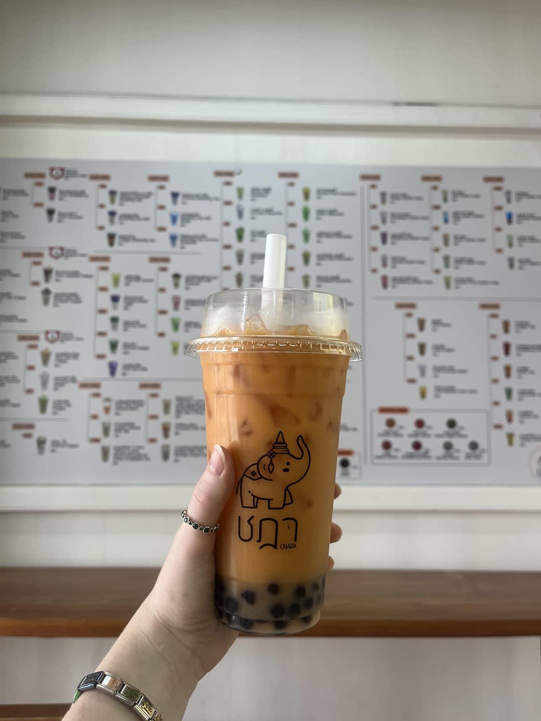 Thai tea with tapioca pearls