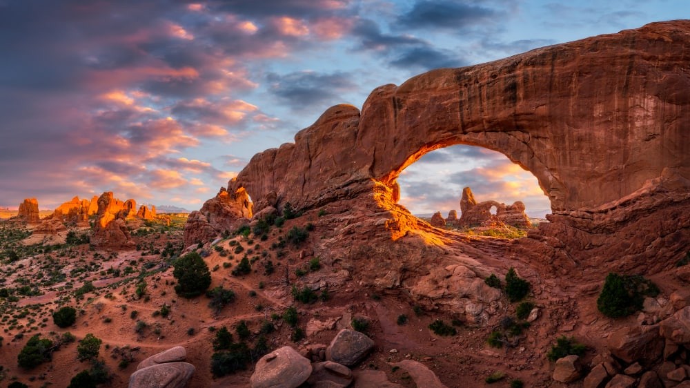 Delicate Arch at Sunset in Arches National Park