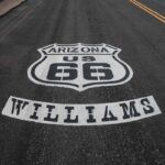 Historic Route 66 sign in Arizona, symbolizing American freedom and adventure