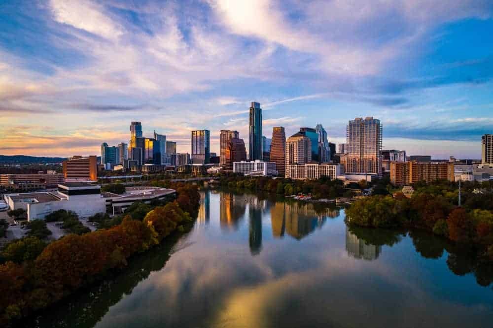 Austin Texas Skyline in autumn