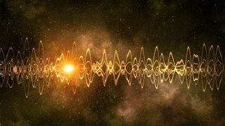 Person listening to music with headphones, showcasing the transmission of sound waves through air