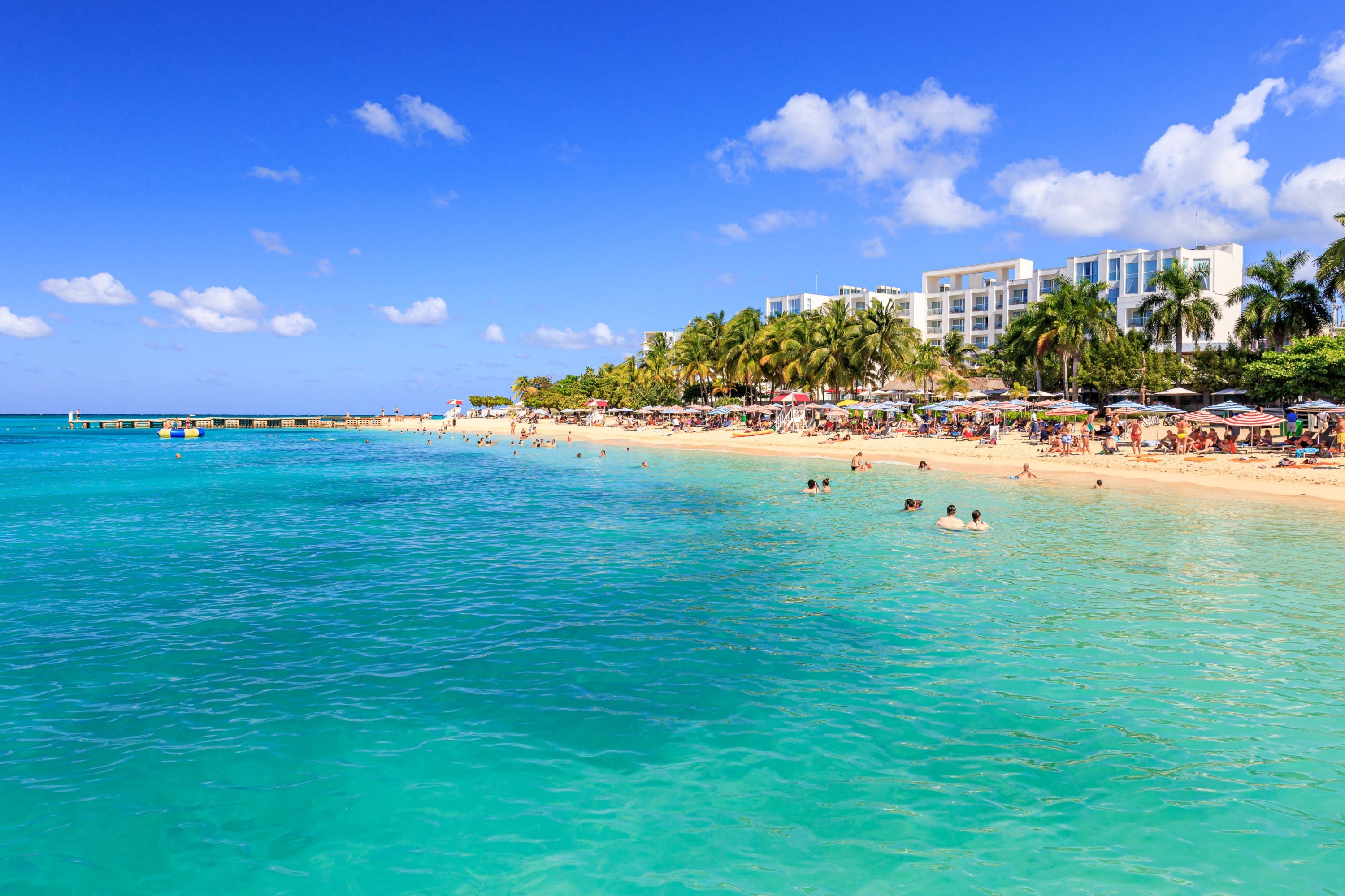 Beach at Doctors Cave in Montego Bay Jamaica