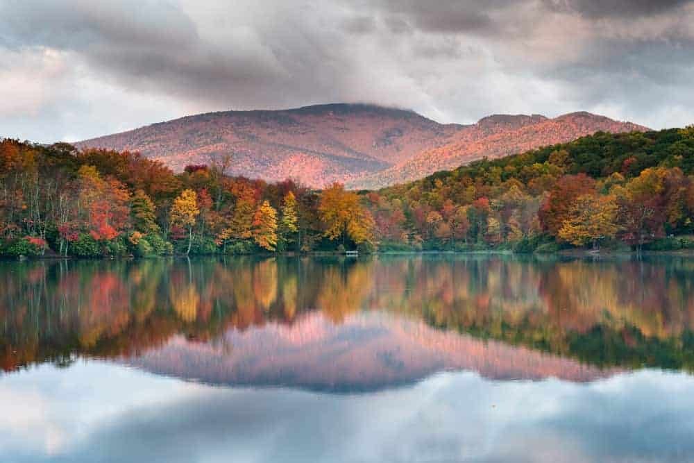 Blue Ridge Parkway in Virginia with fall foliage