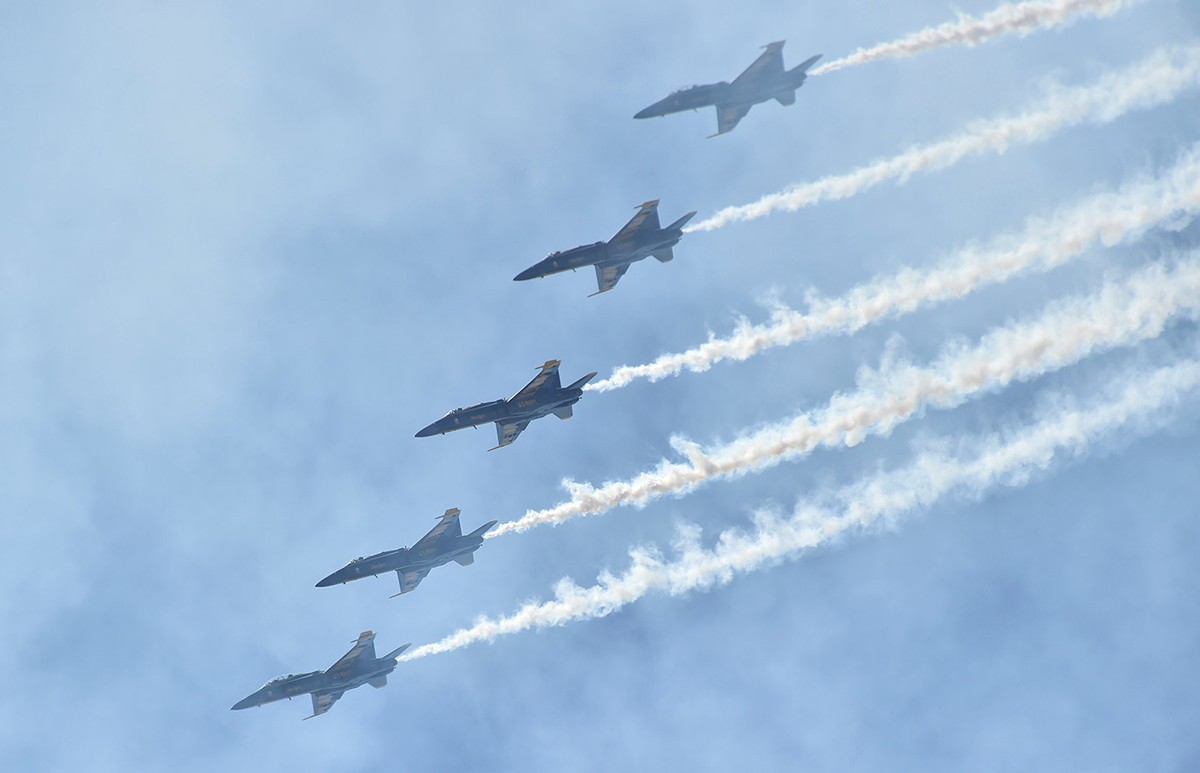 Blue Angels flying in formation