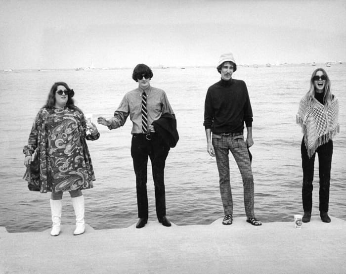 The Mamas &amp; The Papas pose for a promotional shot for California Dreamin'