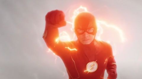 The Flash in mid-sprint, motion blur emphasizing speed