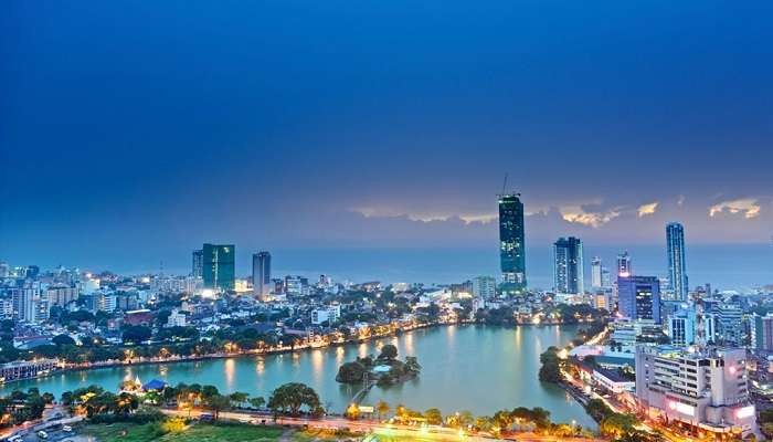 Colombo cityscape featuring buildings and urban life
