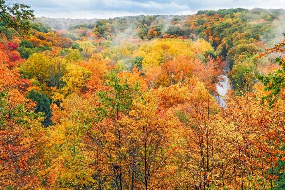 Cuyahoga Valley National Park in Ohio with fall colors