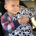 Fabric cut into u-shape for travel pillow