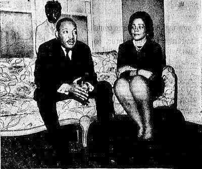 A newspaper photo of the Kings in their Hamlin Avenue flat, 1966
