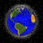 Defunct satellite pieces orbiting Earth