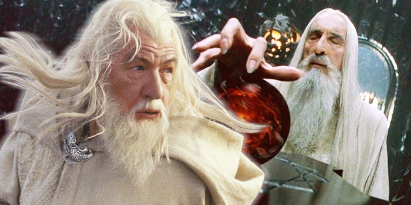 The Fellowship of the Ring are standing together in front of the Mines of Moria.