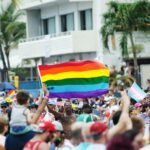 People cheer at the annual Miami Beach Pride Parade