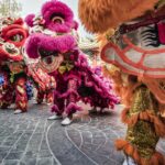 Celebrations during Chinese New Year at Yaowarat Road Chinatown Bangkok Thailand