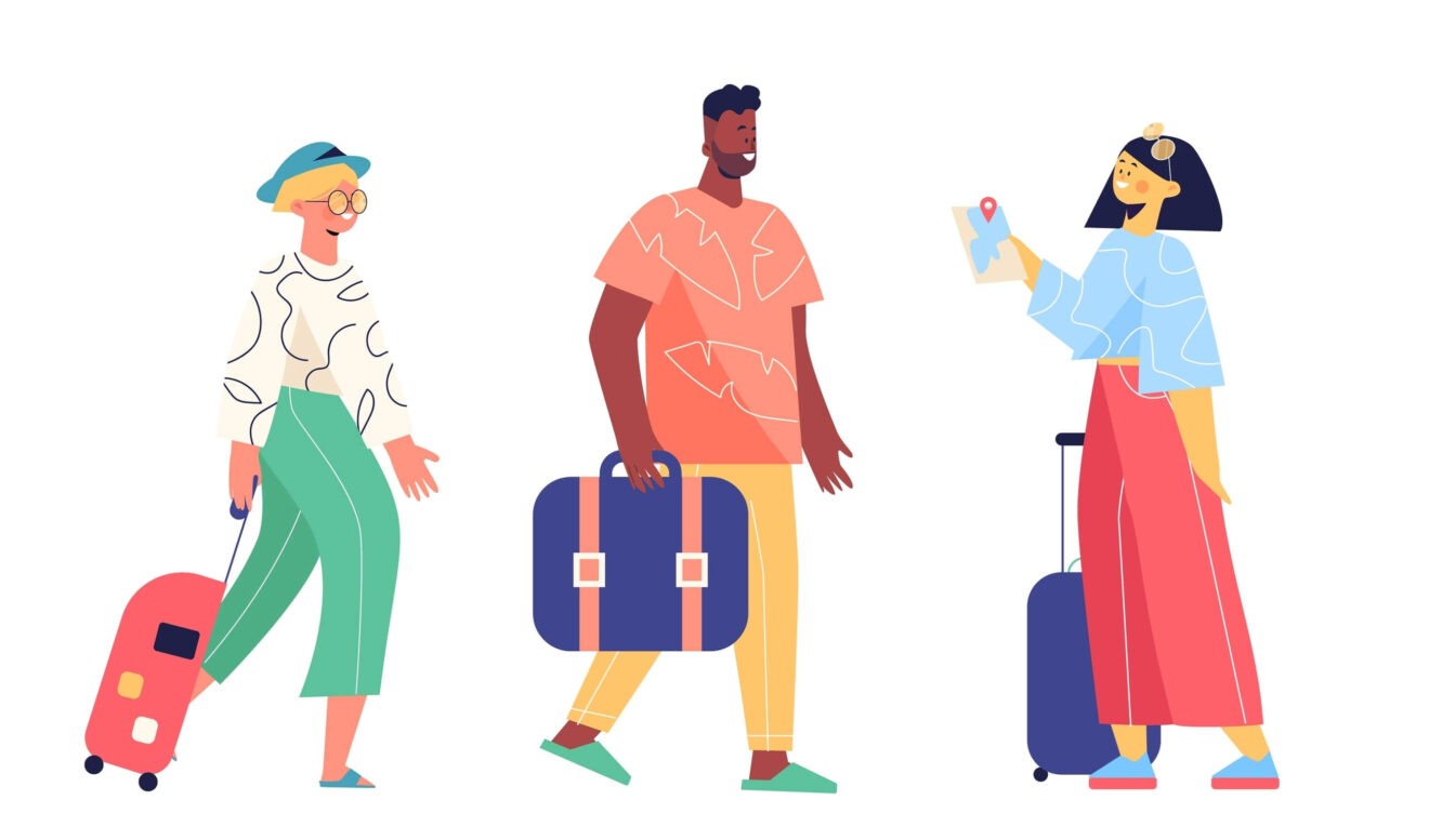 Hand Drawn Flat Tourists