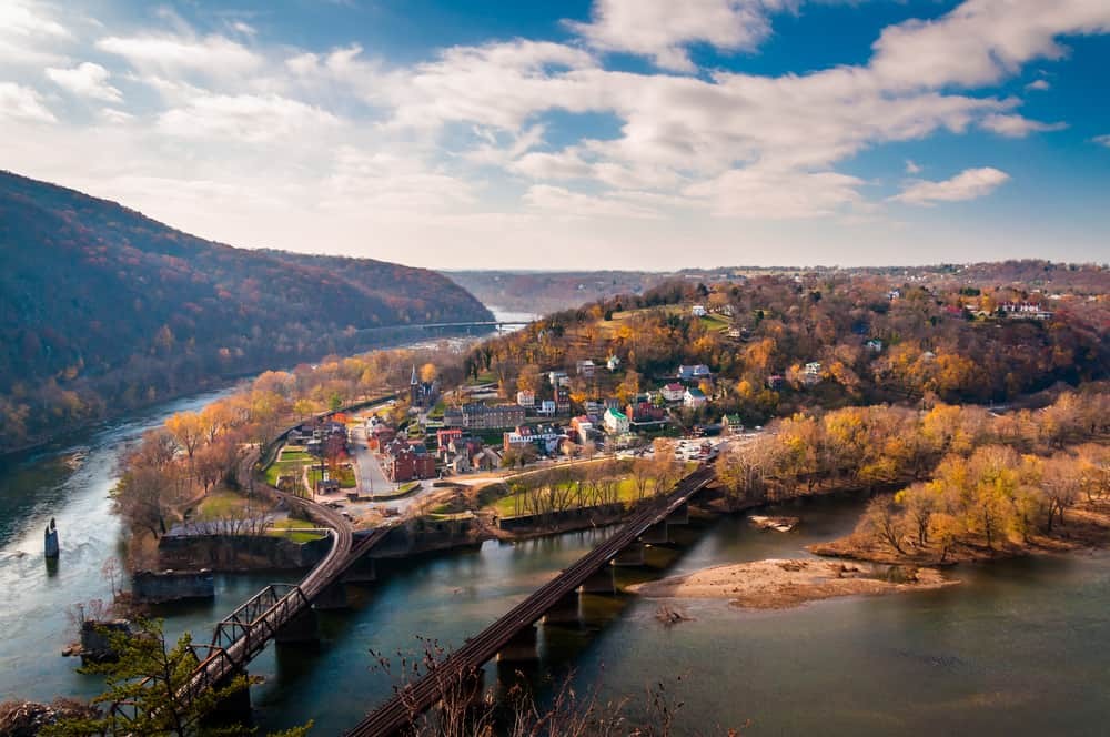 Harpers Ferry National Historical Park with fall foliage