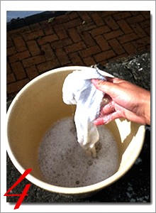 Spot Cleaning Stains on a Travel Backpack with Soap