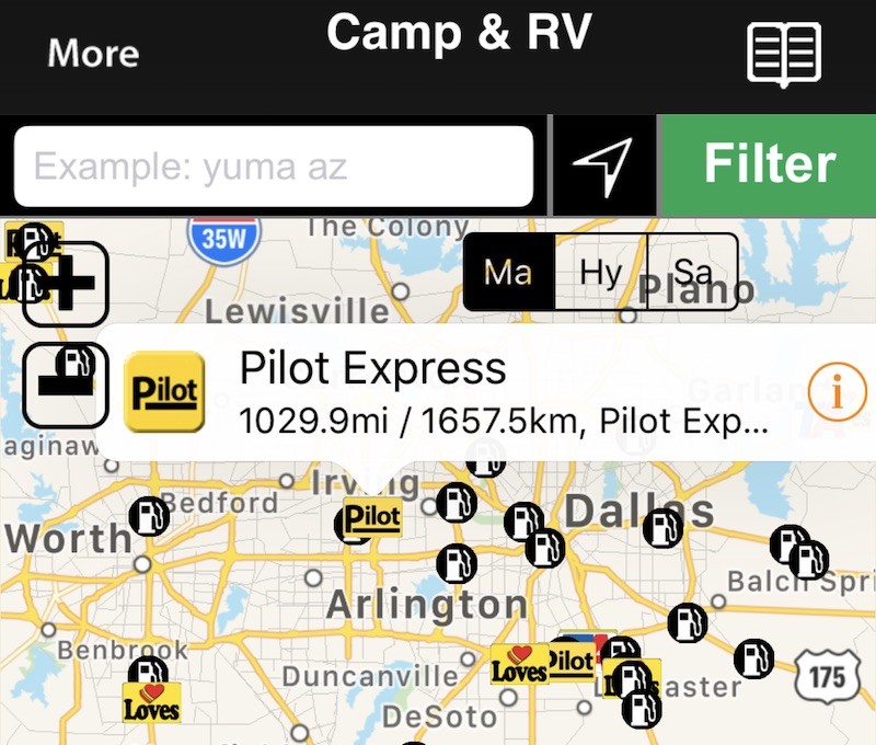 Pilot Flying J App for finding truck stops