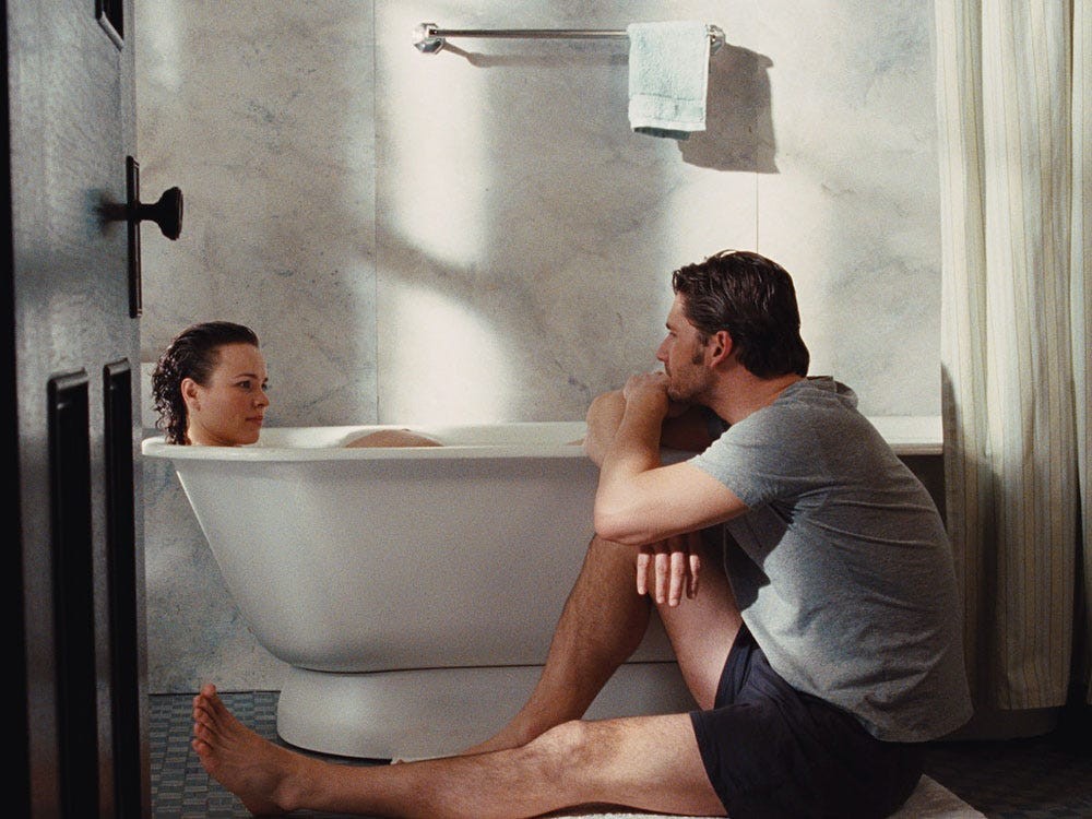 Rachel McAdams and Eric Bana share an intimate moment in "The Time Traveler's Wife".