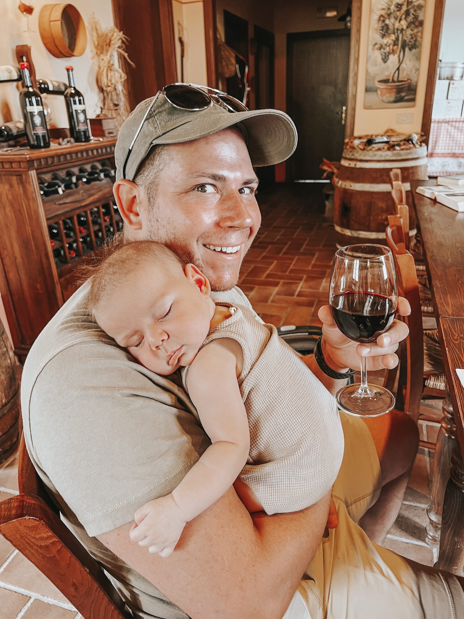 Wine tasting with a baby