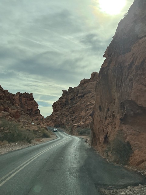 Turo car rental on mountain road