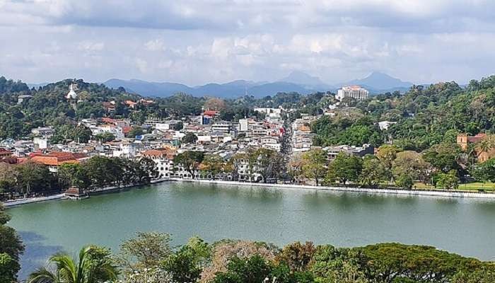 Landscape of Kandy, Sri Lanka highlighting the city's natural beauty and cultural landmarks