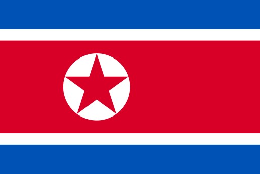 North Korean landscape with mountains and traditional buildings, symbolizing restricted travel