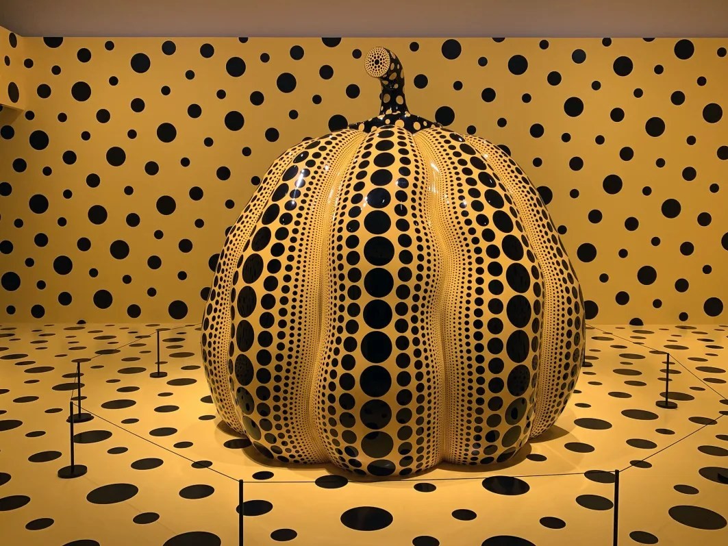 Yayoi Kusama`s “Pumpkin” as displayed in Matsumoto City Museum of Art