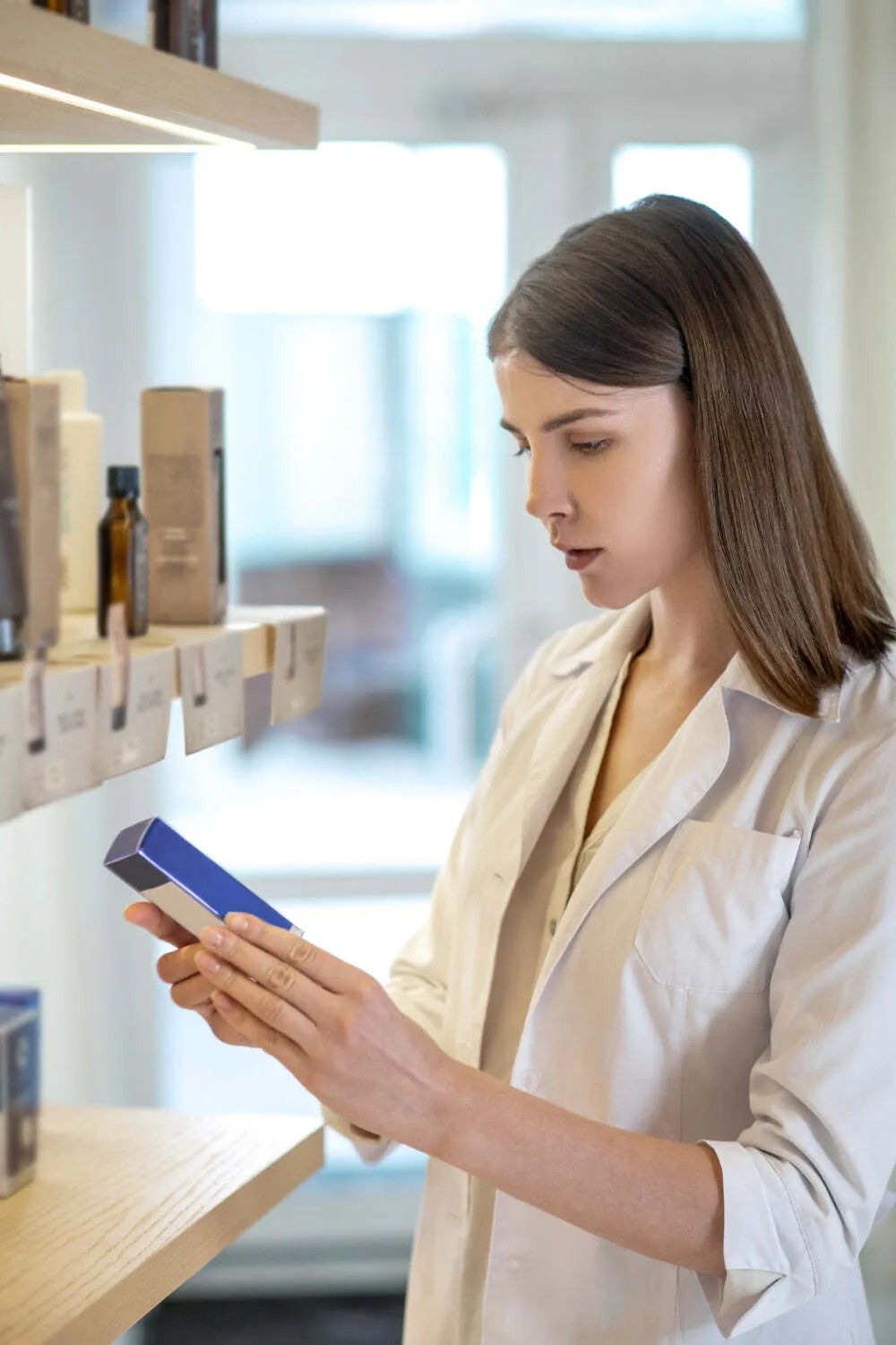 Woman examining new fragrances