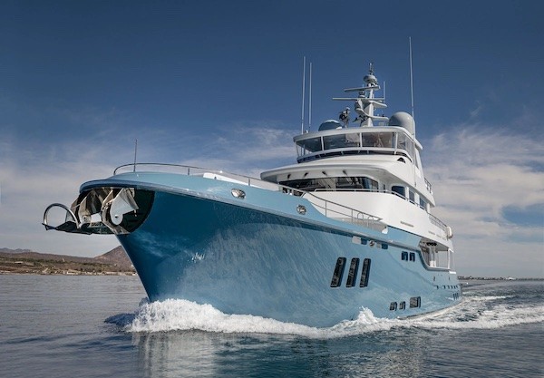 Nordhavn motor yacht sailing calmly