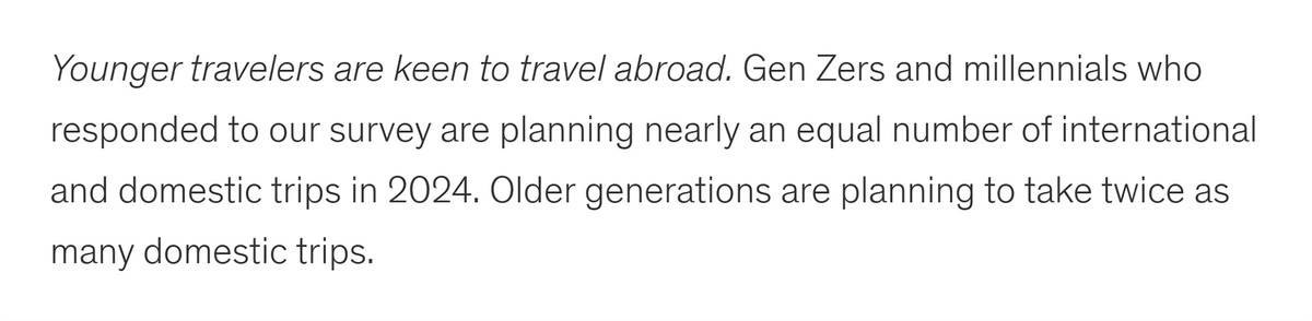 A survey of 5,000 travelers found an interesting different in how younger and older folks prefer to travel.