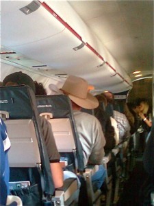 Cowboy Hat on a Plane