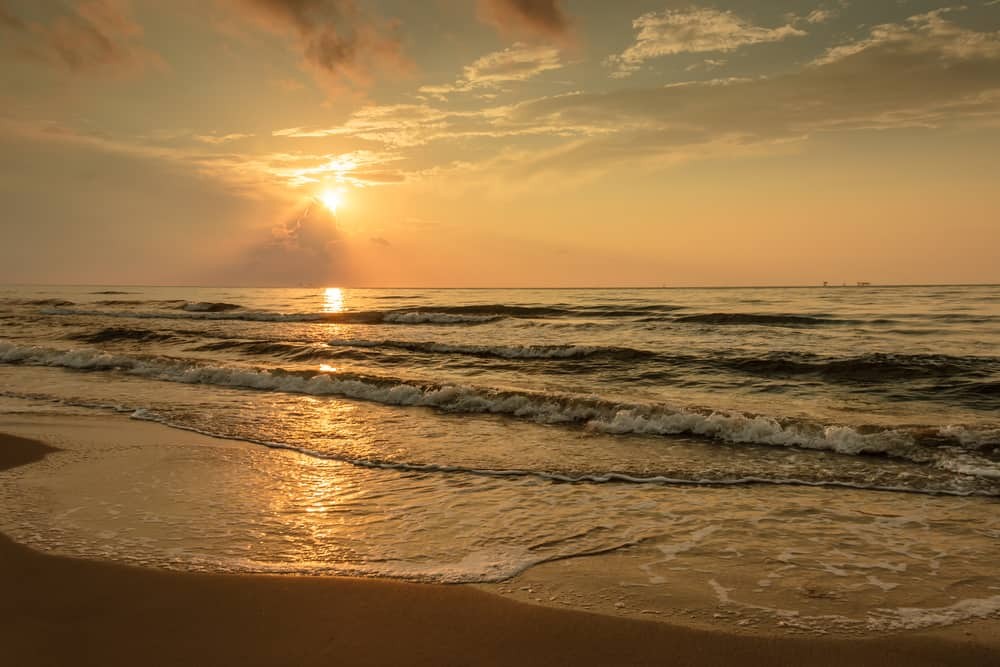 The beach at Port Aransas, Texas, warm and inviting in May.
