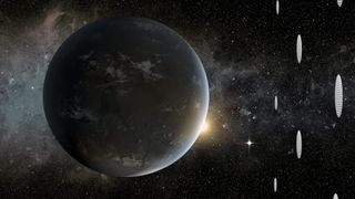 An artist's depiction of a spacecraft approaching a planet in the Alpha Centauri system, highlighting the potential for scientific discovery and exploration.