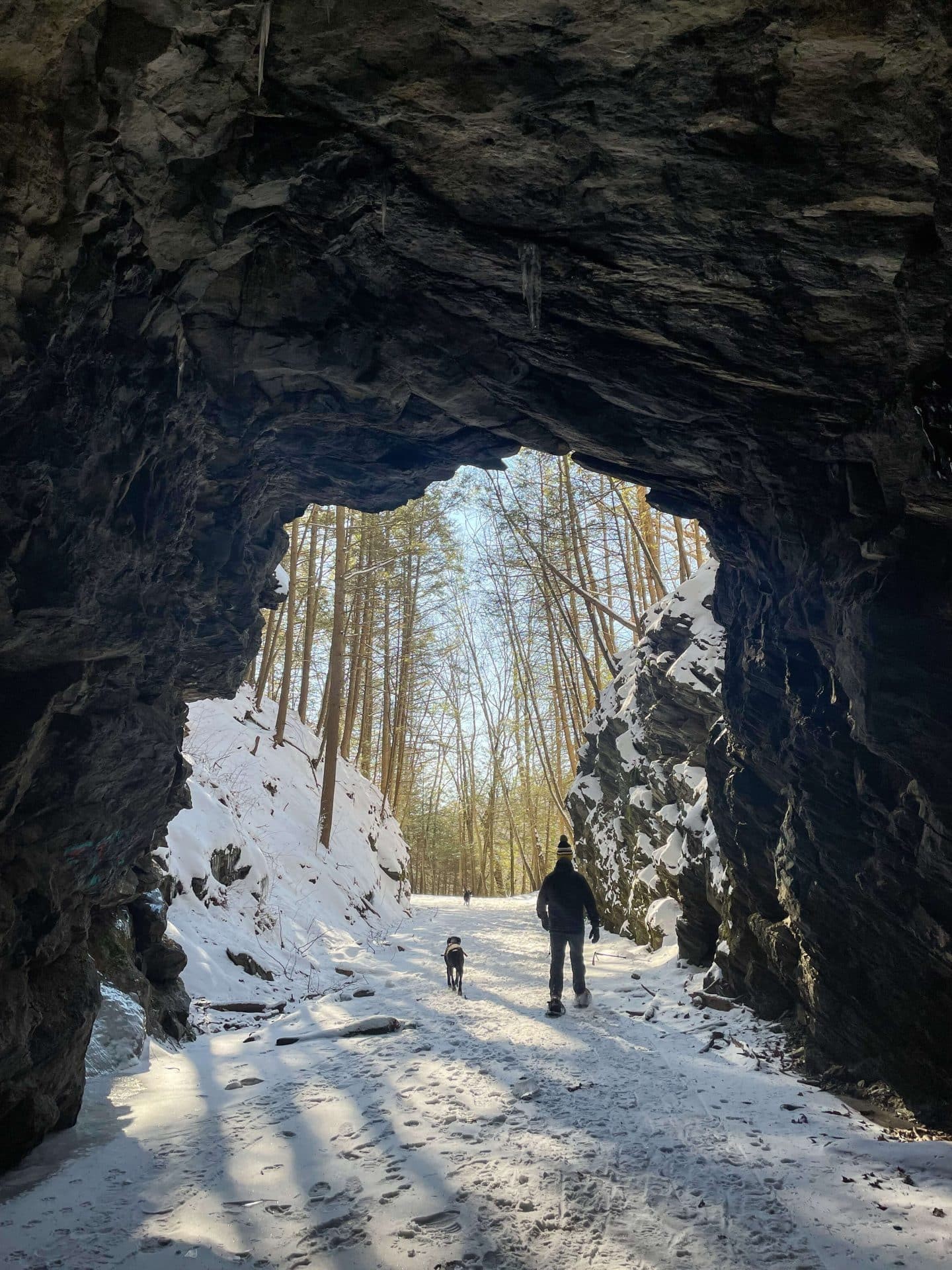Steep Rock Tunnel, Washington Depot, Connecticut. A hand-carved tunnel.