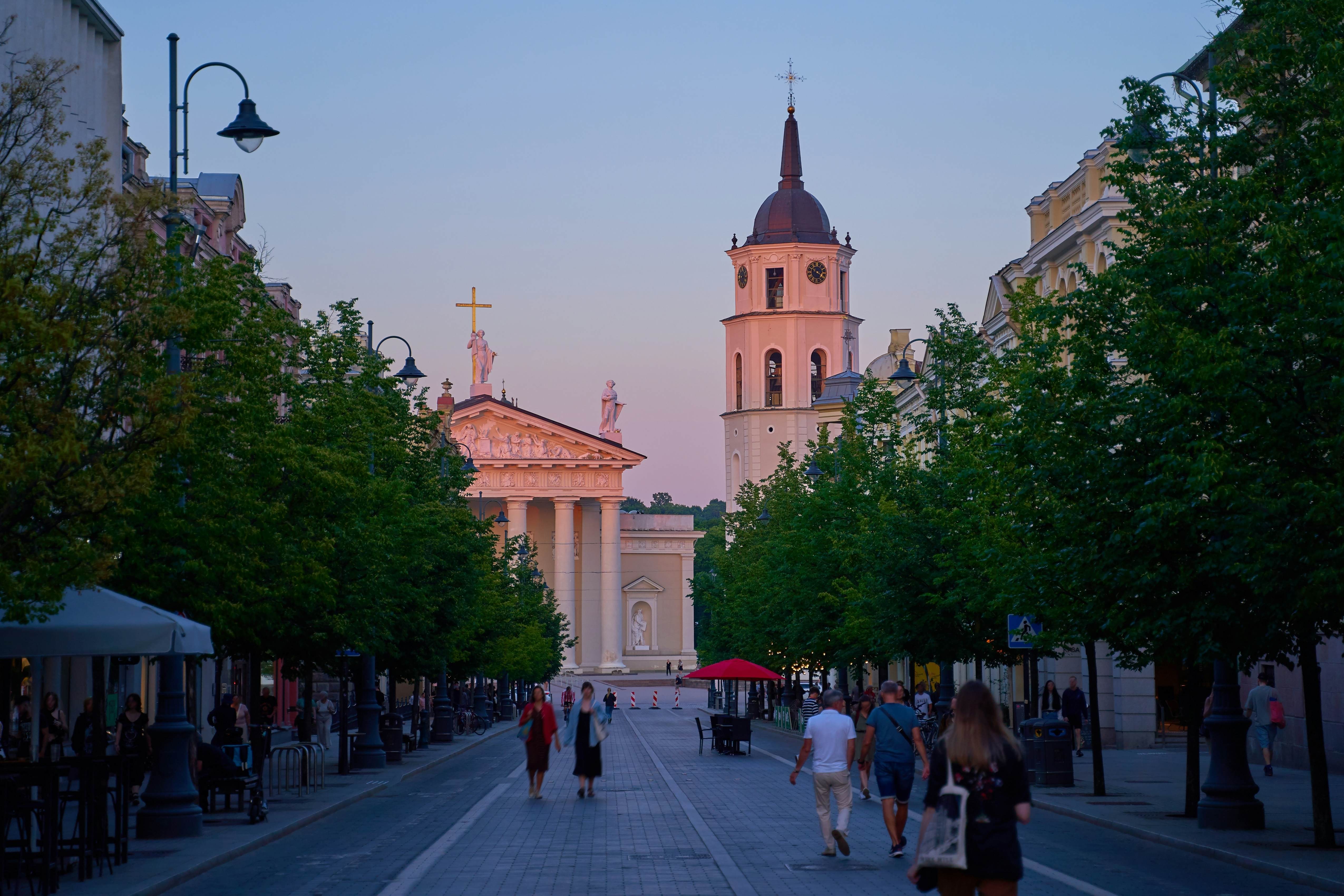 A scenic summer evening in Vilnius, Lithuania, perfect for exploring its historic streets and vibrant culture