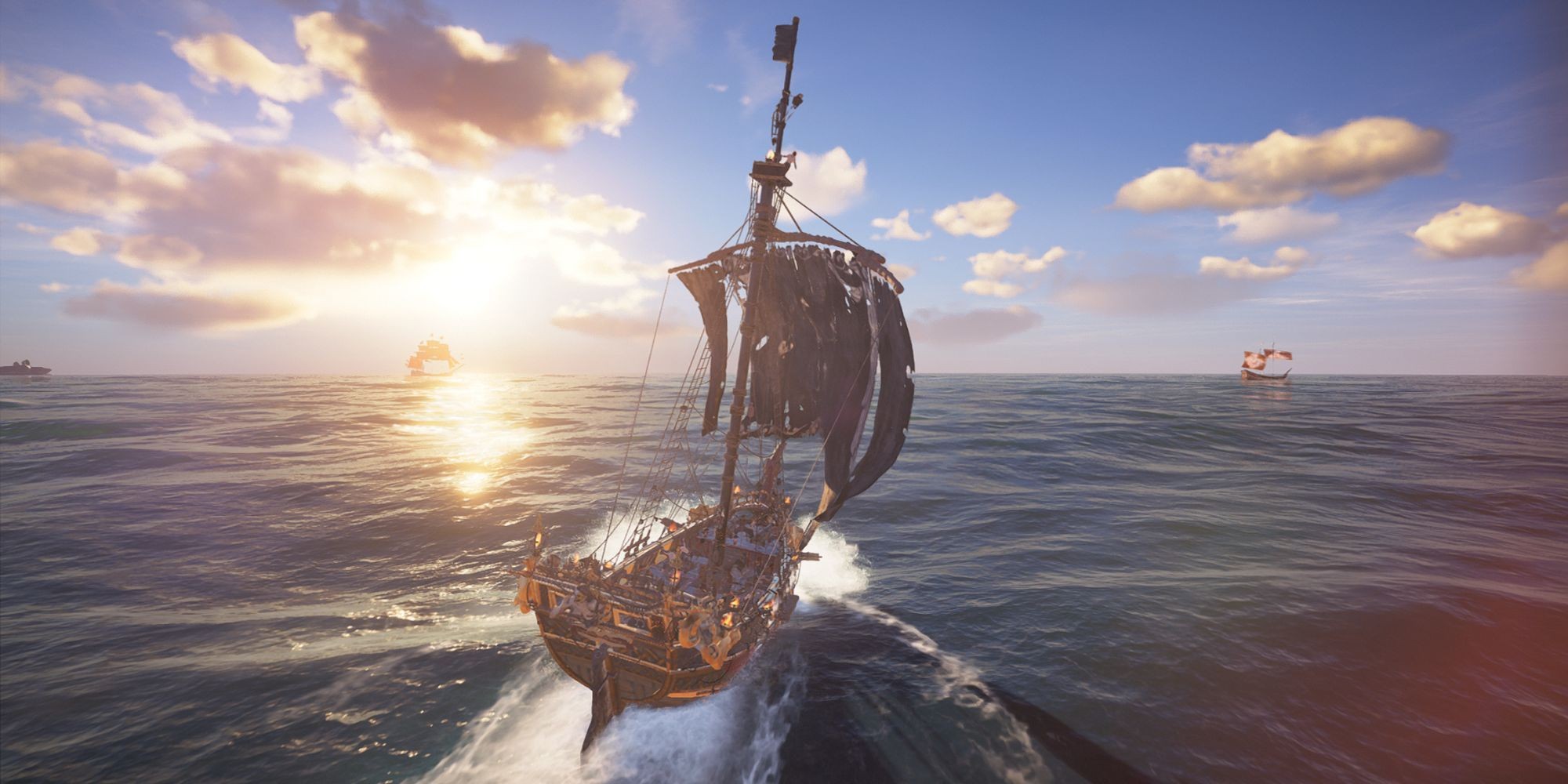 Skull And Bones Cool Ship Sailing Into The Sunset