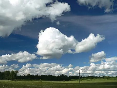 Clouds reflecting sunlight