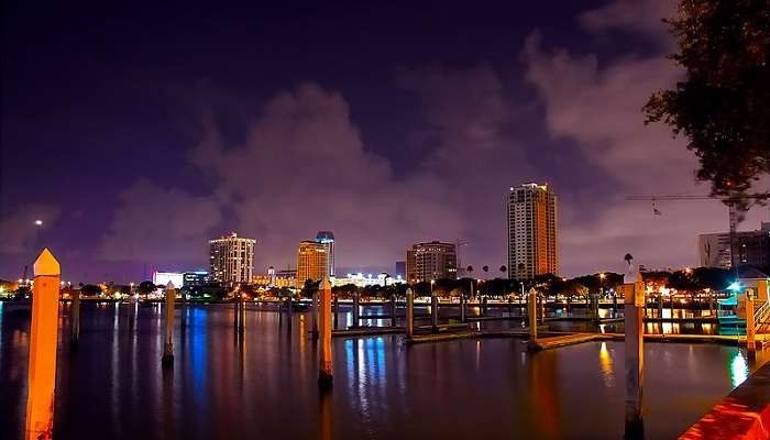 Skyline of St. Petersburg featuring buildings and the river
