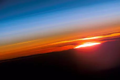 Sunlight interacting with the atmosphere