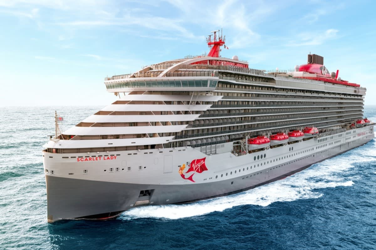 Virgin Voyages cruise ship at sea