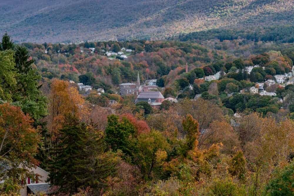 The Berkshires in Massachusetts with fall foliage