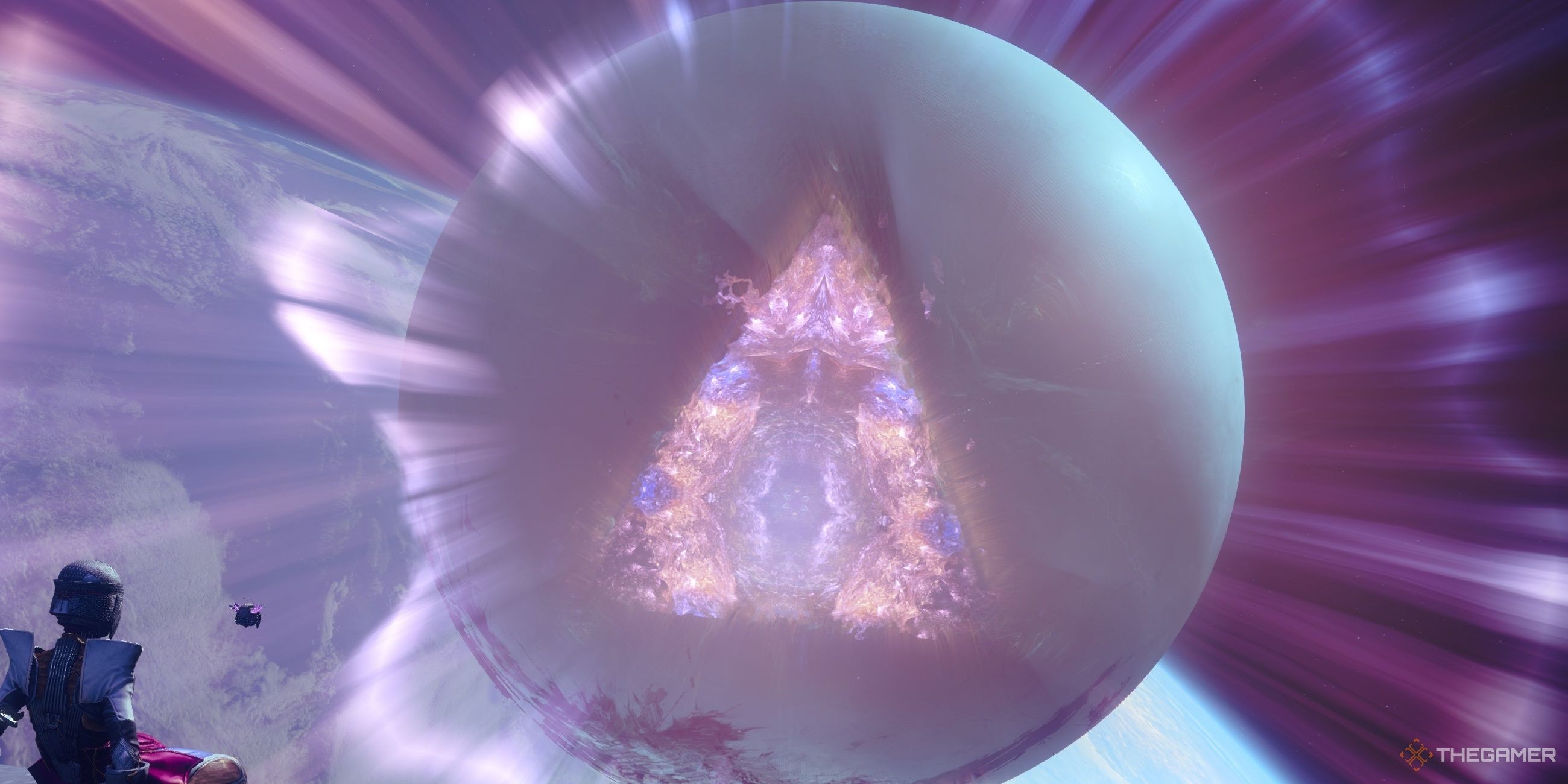 Guardians sit and stare at the Traveler in Destiny 2: The Final Shape