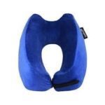 Travelrest Nest Ultimate Memory Foam Travel Pillow resting on a plane seat headrest