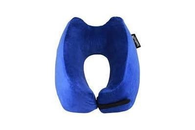Travelrest Nest Ultimate Memory Foam Travel Pillow resting on a plane seat headrest