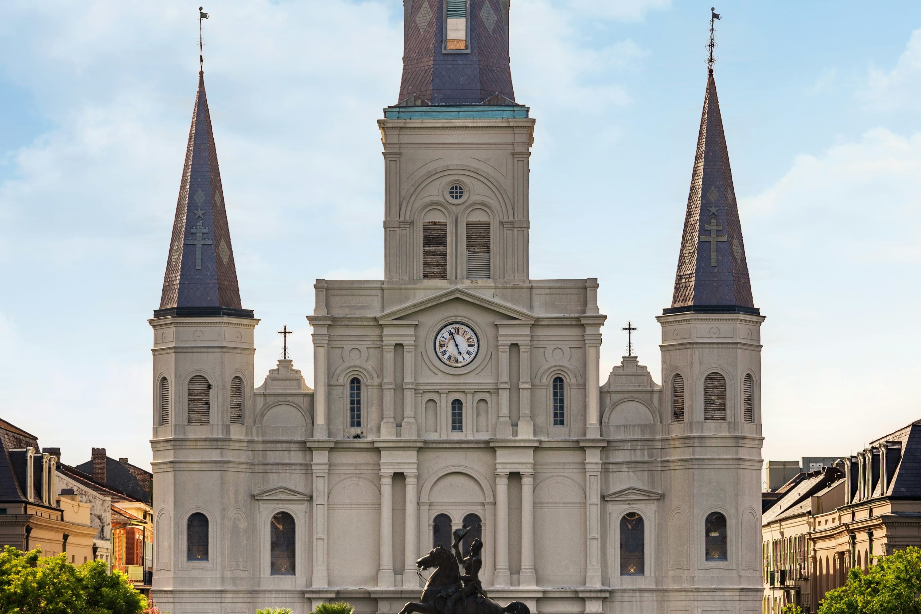 Historical facade of Jackson Square in New Orleans