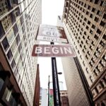 Where Route 66 starts in Chicago, Illinois.